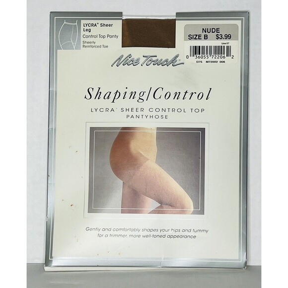 NICE TOUCH Panty Hose NEW Size B Nude Shaping Control Lycra Sheer Control Top - Picture 1 of 7
